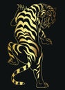 Japanese tiger tattoo design vector