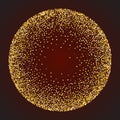 Gold tinsel circle dark background. Royalty Free Stock Photo