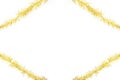 Gold tinsel frame Royalty Free Stock Photo