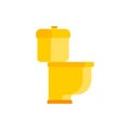 Gold toilet bowl isolated. Expensive WC. Vector illustration Royalty Free Stock Photo