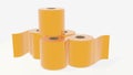 gold toilet paper. Concept of the price idea , illustration of high demand