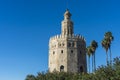 Gold Tower in Seville, southern Spain. Royalty Free Stock Photo