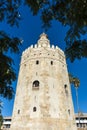 Gold Tower in Seville, southern Spain. Royalty Free Stock Photo