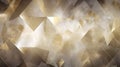 Gold triangle shapes polygonal geometric mosaic grid abstract and waves background, generative AI Royalty Free Stock Photo