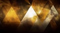 Gold triangle shapes polygonal geometric mosaic grid abstract and waves background, generative AI Royalty Free Stock Photo