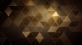 Gold triangle shapes polygonal geometric mosaic grid abstract and waves background, generative AI Royalty Free Stock Photo