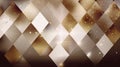 Gold triangle shapes polygonal geometric mosaic grid abstract and waves background, generative AI Royalty Free Stock Photo