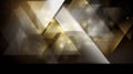 Gold triangle shapes polygonal geometric mosaic grid abstract and waves background, generative AI Royalty Free Stock Photo