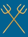 Gold Tridents EPS Royalty Free Stock Photo