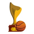 Gold trophy and basketball design Royalty Free Stock Photo