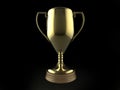 Gold trophy on black background Royalty Free Stock Photo