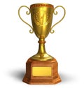 Gold trophy cup