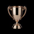 Gold trophy cup on black background Royalty Free Stock Photo