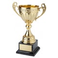 Gold trophy cup isolated on white background Royalty Free Stock Photo
