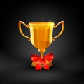 Gold Trophy Cup. Vector Royalty Free Stock Photo