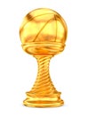 Gold trophy cup on white background. Isolated 3d illustration Royalty Free Stock Photo