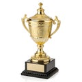 Gold trophy isolated on white background Royalty Free Stock Photo