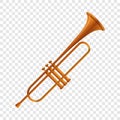 Gold trumpet icon, cartoon style Royalty Free Stock Photo