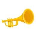 Gold trumpet icon, cartoon style Royalty Free Stock Photo