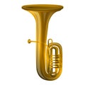 Gold trumpet icon, cartoon style Royalty Free Stock Photo