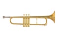 Gold Trumpet Isolated Royalty Free Stock Photo