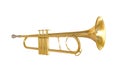 Gold Trumpet Isolated Royalty Free Stock Photo