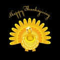 Gold turkey bird for Happy Thanksgiving celebration