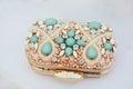 Gold Turquoise Wedding Clutch Royalty Free Stock Photo