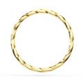 Gold twisted ring isolated on white background Royalty Free Stock Photo