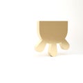 Gold Udder icon isolated on white background. 3d illustration 3D render Royalty Free Stock Photo