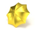 Gold umbrella isolated on white
