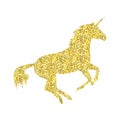 Gold Unicorn mythical horse