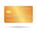 Gold unlimited credit card vector illustration isolated Royalty Free Stock Photo