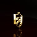 Gold User protection icon isolated on brown background. Secure user login, password protected, personal data protection