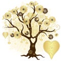 Gold valentine decorative tree Royalty Free Stock Photo