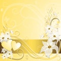 Gold valentine frame Royalty Free Stock Photo