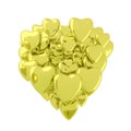 Gold valentines hearts