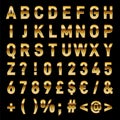 Gold Vector Alphabet bold typeface instant Download