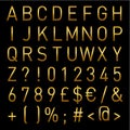 Gold Vector Alphabet Light Letters And Numbers instant Download Royalty Free Stock Photo