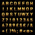 Vector Gold Alphabet 3D Realistic Letters And Numbers instant Download Royalty Free Stock Photo