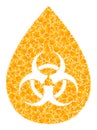 Gold Vector Biohazard Drop Mosaic Icon