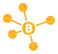 Gold Vector Bitcoin Links Mosaic Icon