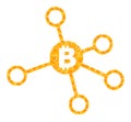 Gold Vector Bitcoin Nodes Mosaic Icon