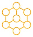 Gold Vector Blockchain Mosaic Icon