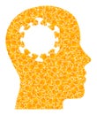 Gold Vector Brain Infection Mosaic Icon