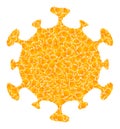 Gold Vector Covid Virus Mosaic Icon