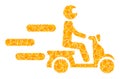 Gold Vector Fast Motorbike Mosaic Icon
