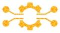 Gold Vector Gear Electronics Integration Mosaic Icon