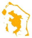 Gold Vector Map of Bora-Bora