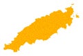 Gold Vector Map of Tobago Island